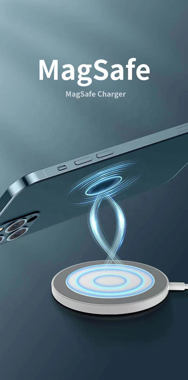 OEM ODM SUpplier Wireless Charger PowerWave Pad Magnetic Charging 10W Max for iPhone 12