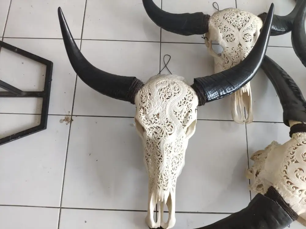 Bali buffalo skulls carving home decoration 100% in handmade fast delivery