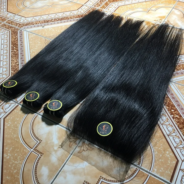 Супер двойные прямые человеческие волосы естественного цвета 100% натуральные необработанные вьетнамские супер