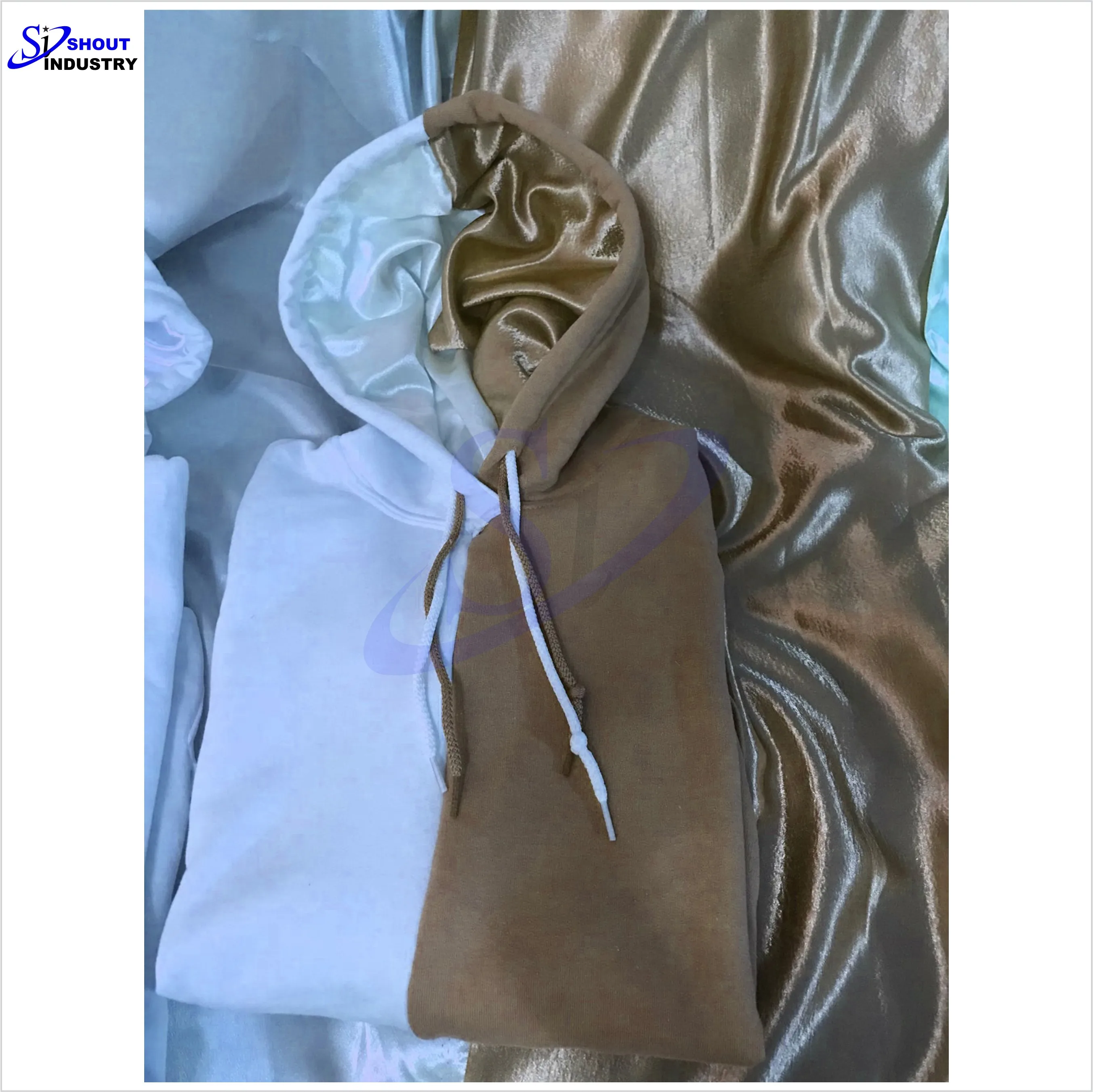 100% хлопок 2 контрастных цветов раздельный комплект из толстовки с капюшоном и оптовая продажа Сатиновые подкладочные Сплит