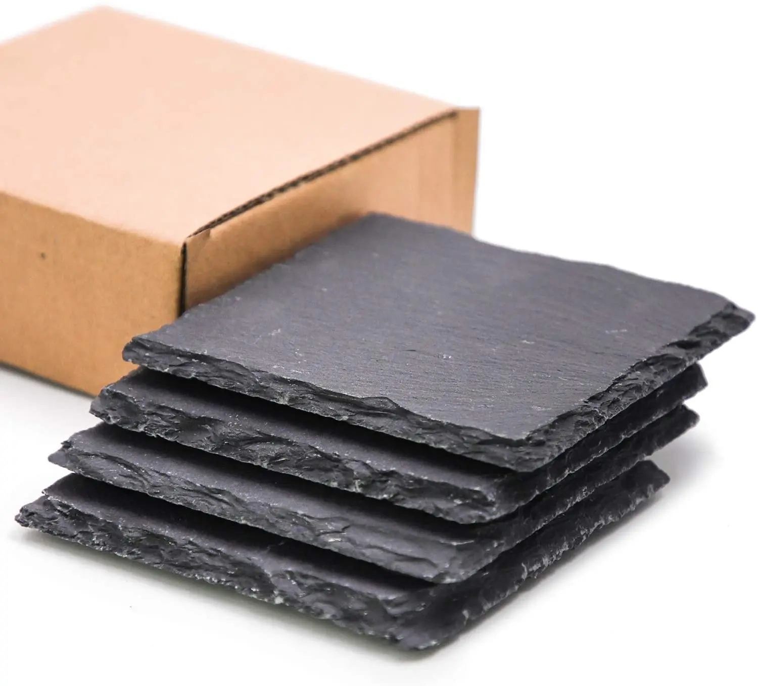 game of Thrones Can engrave logo custom high quality black stone natural side square cafe decoration cup mat dissipation