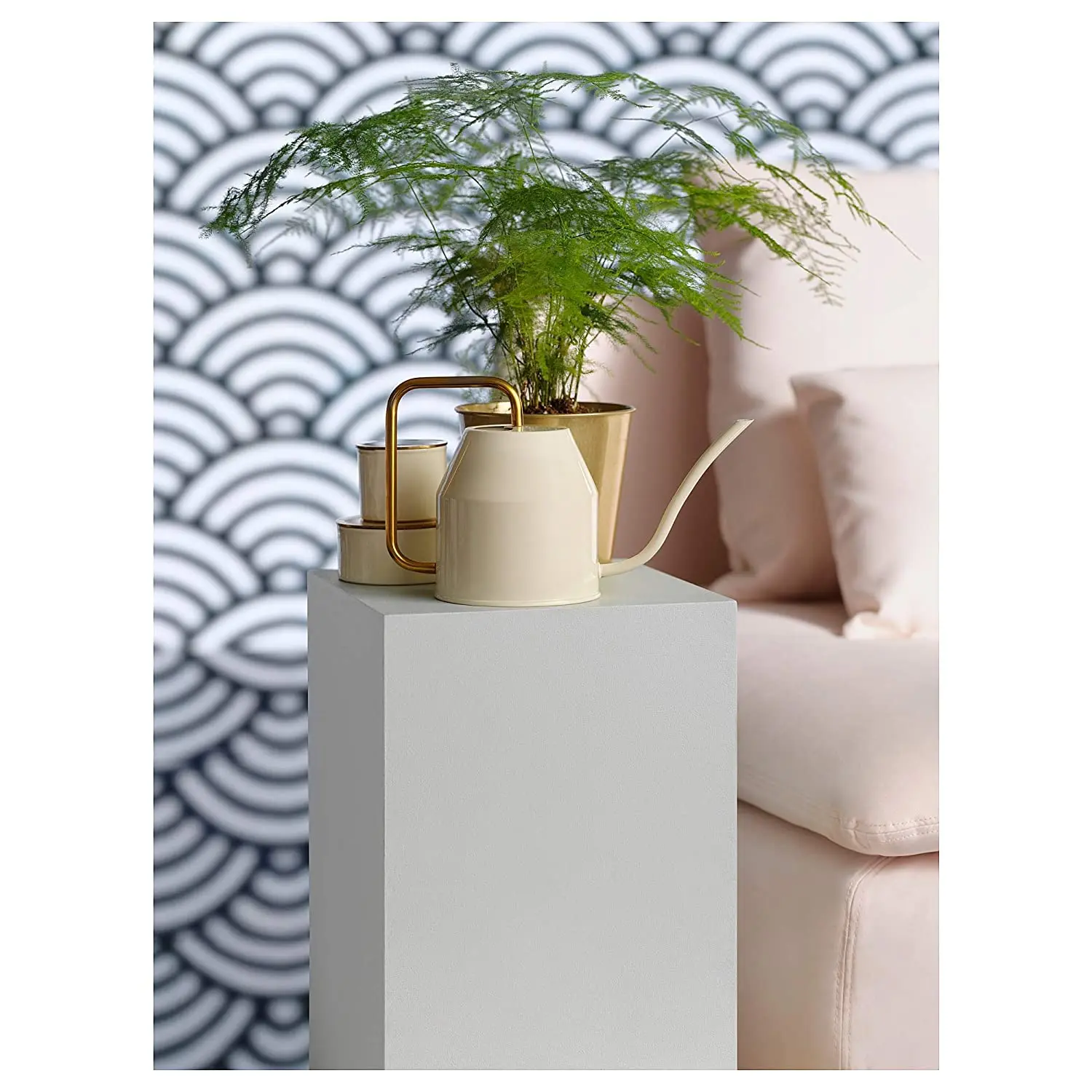 Оцинкованная белая кастрюля с порошковым покрытием современный стиль для полива ручкой комнатных растений на открытом воздухе и в помещении