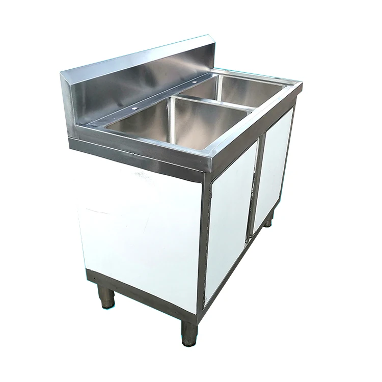 Stainless Steel Kitchen Single Sink Cabinet With Door