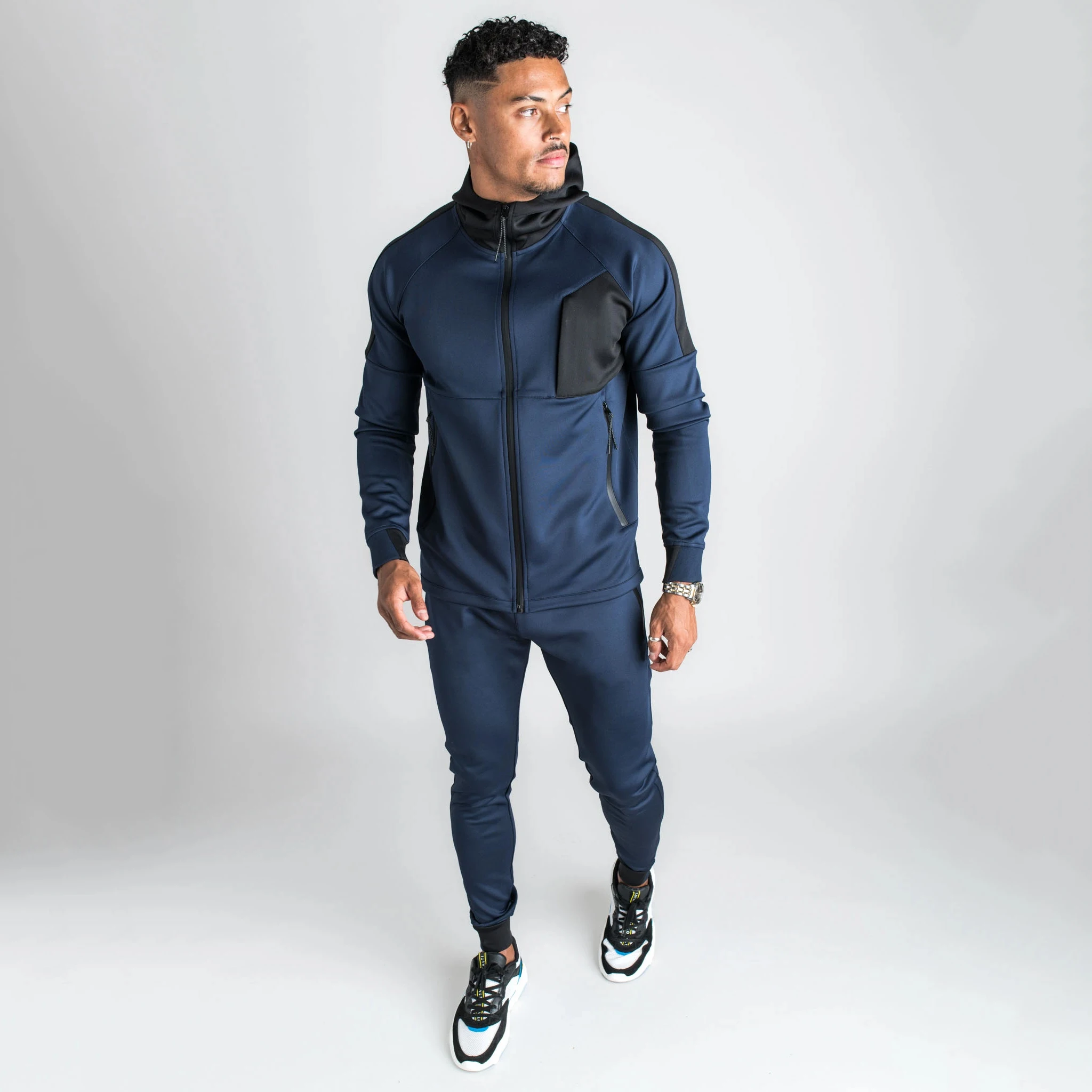 2022 New style Men 2 Piece Tracksuit Set Athletic Full Zipper Sweat suit Outfit Jogger Running Sport Set Street Wear