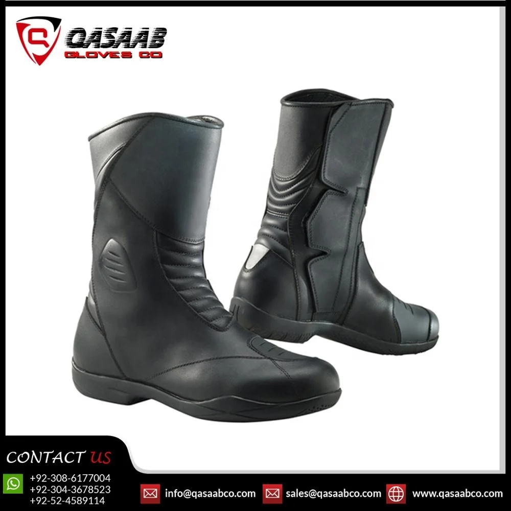 Professional-Kart Racing Shoes Go-kart Ride Motorcycle Off-Roads Blacked Leather Racing Longed-Boots