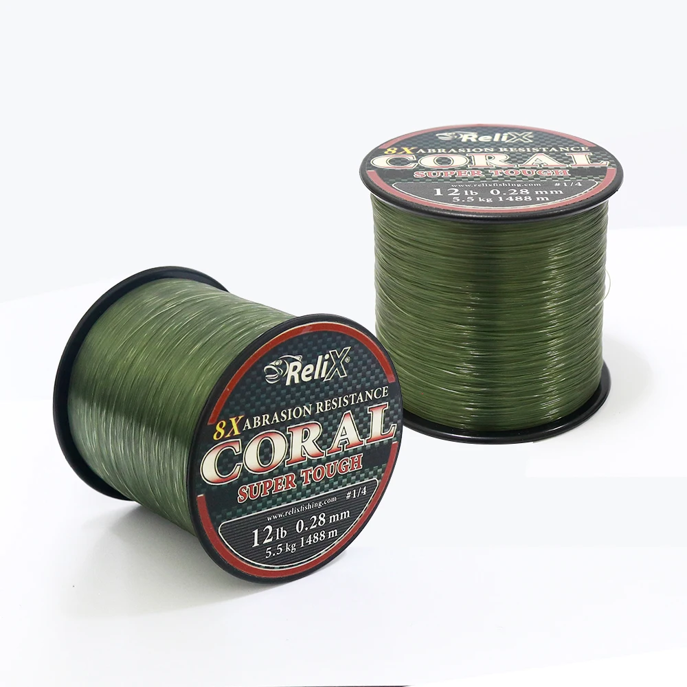 
Best fishing Line CORAL #1/4 High Abrasion Resistance RELIX Nylon 6lb-70lb Monofilament Line 