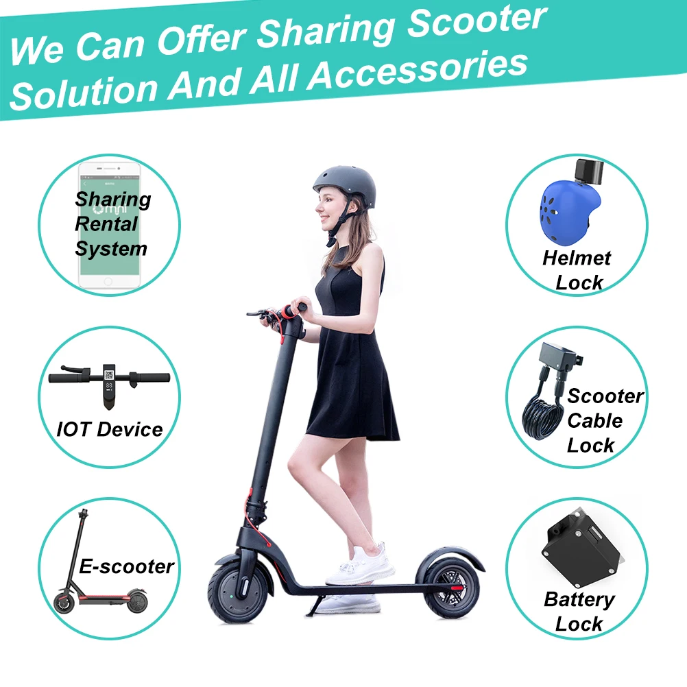 OEM GPS Tracking Shared Rental Scoot Software Sharing Removable Battery Electric Scooter Controller Lock 4G IOT Module