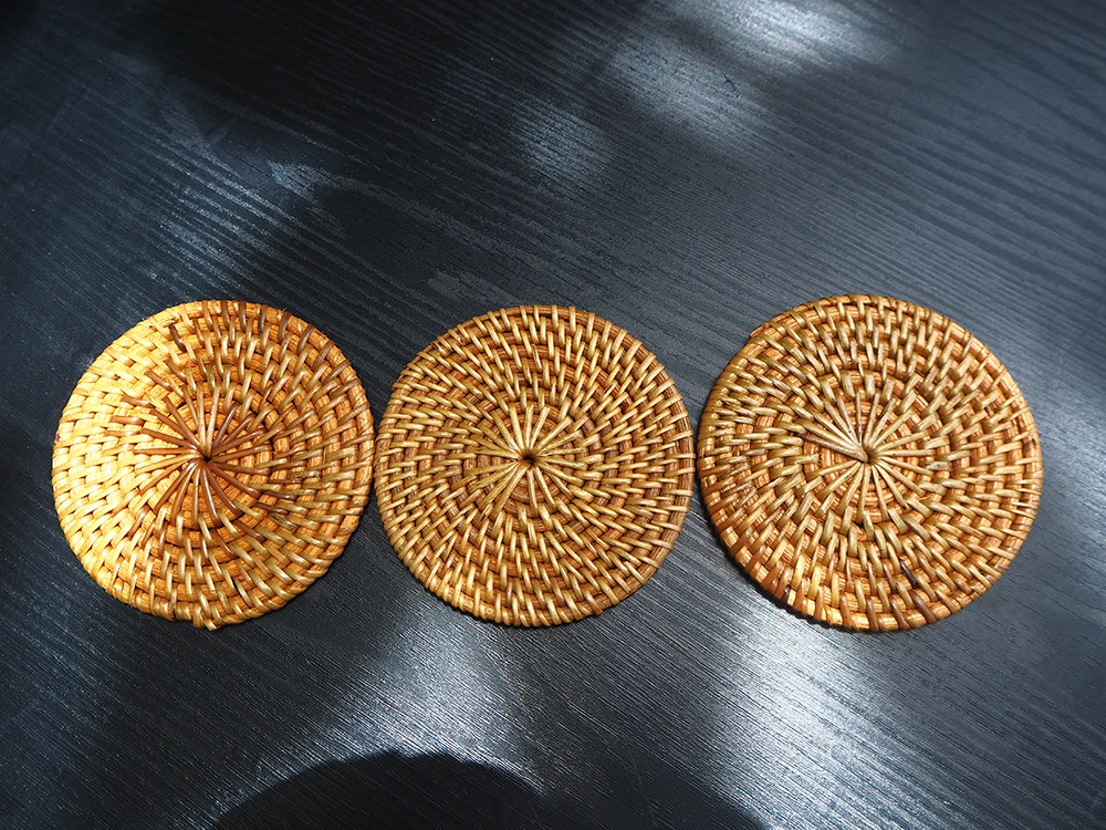 Rattan Coaster Set Hand Woven Rattan Coaster Table Decoration Accessories Kitchen Table Decoration