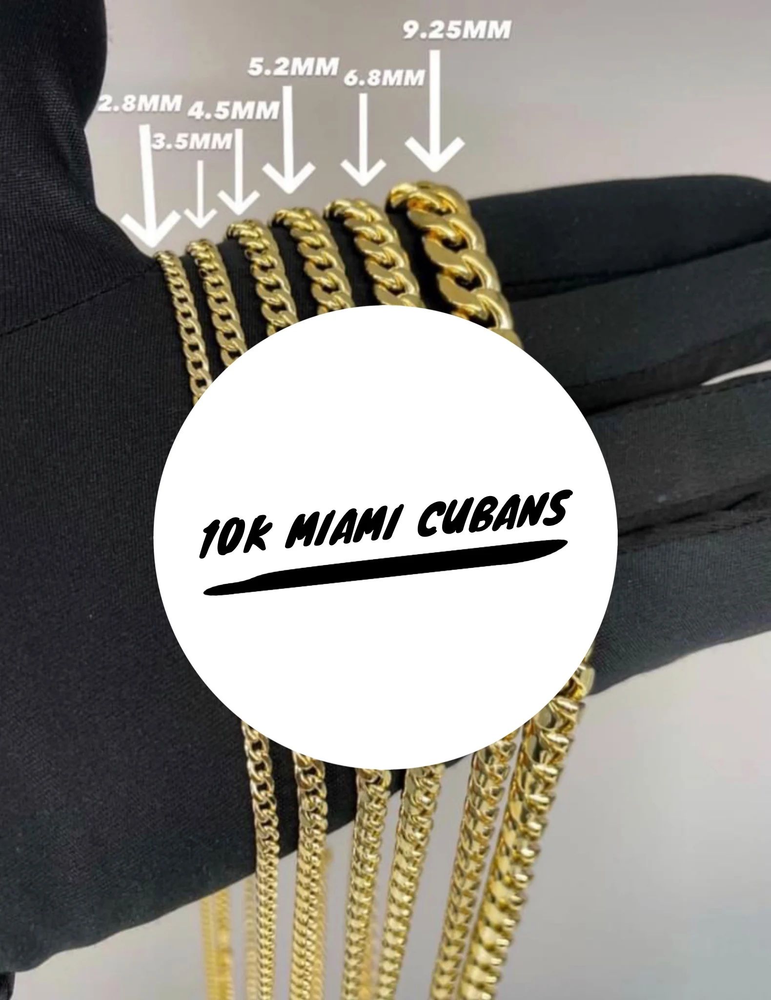 Italian 10k Solid Real Gold Chains - Miami Cuban, Franco, Rope, Figaro, Curb, Byzantine - FedEx Insured Shipping USA Canada