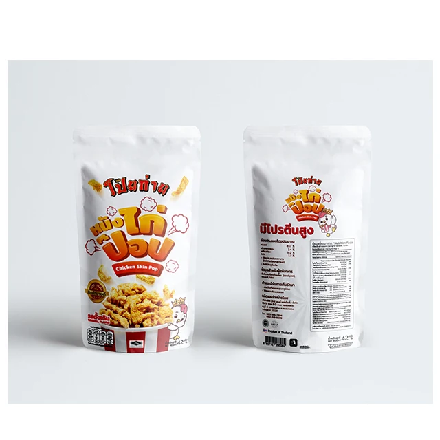 Хрустящая Жареная куриная кожа Poygai с оригинальным вкусом 42 г. Высшее качество из Таиланда на экспорт 100%