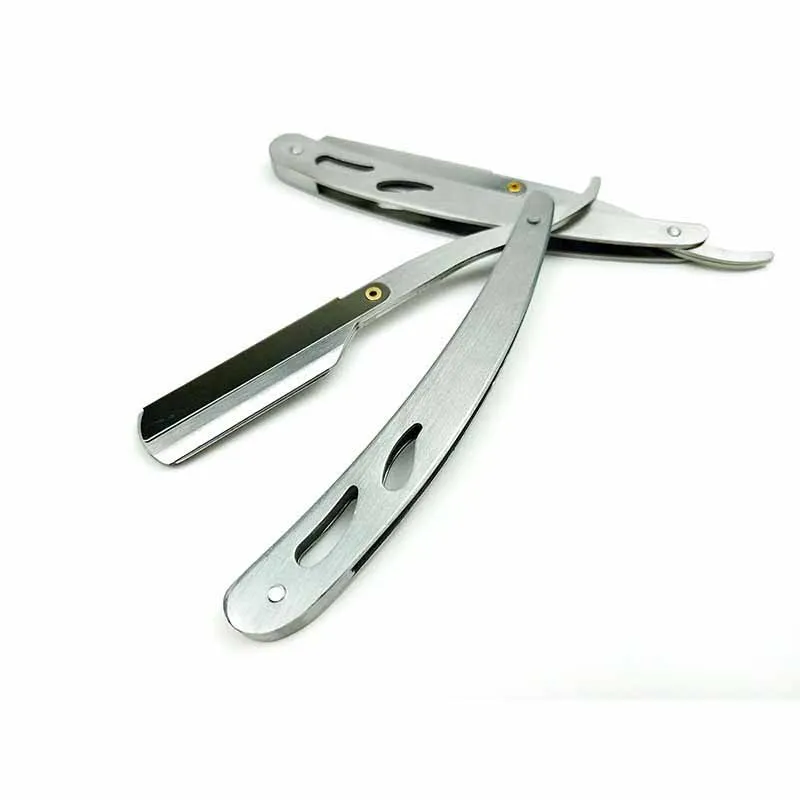 Professional Manual Shaver Straight Edge Stainless Steel Sharp Fold Able Razor With 5 Blade