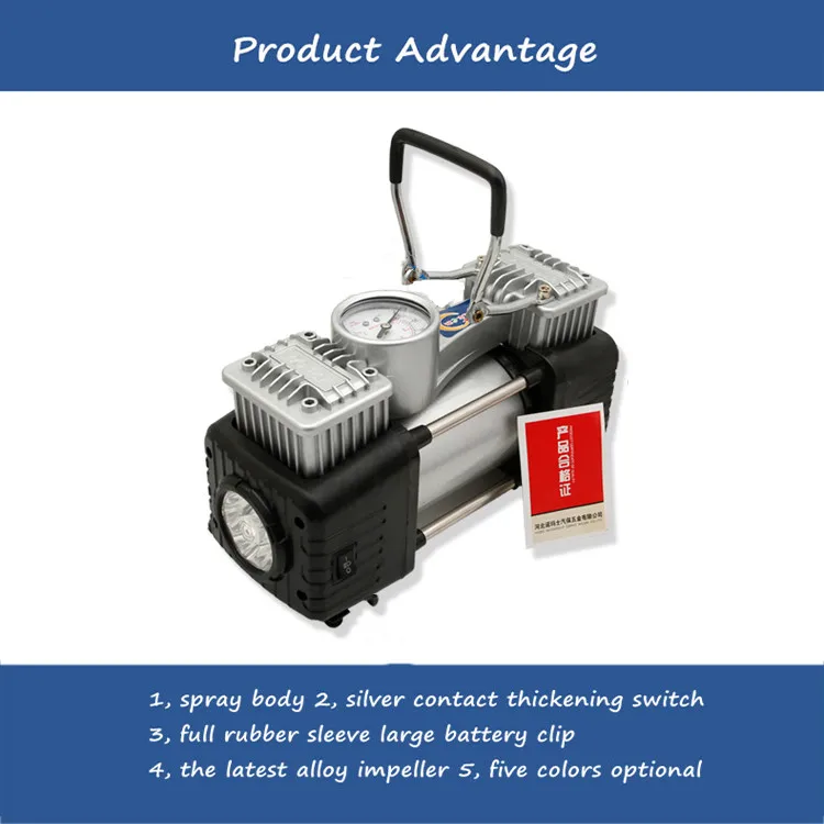 Воздушный компрессор для автомобильного насоса с манометром