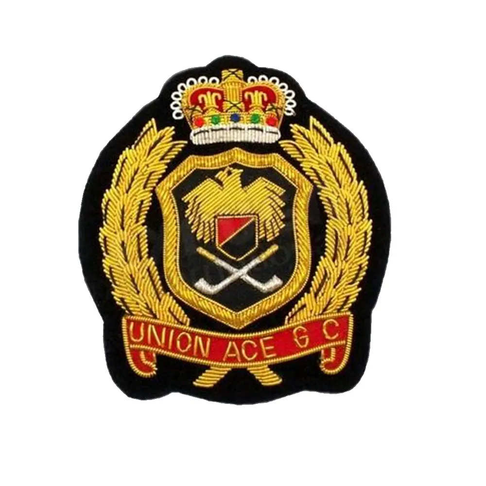 Premium Quality Military Crests Badges High Quality Gold Blazer Badges Crest