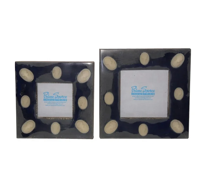 customized Design Decorative Wooden Photo Frame With Enamel Resin Decoration Mirror