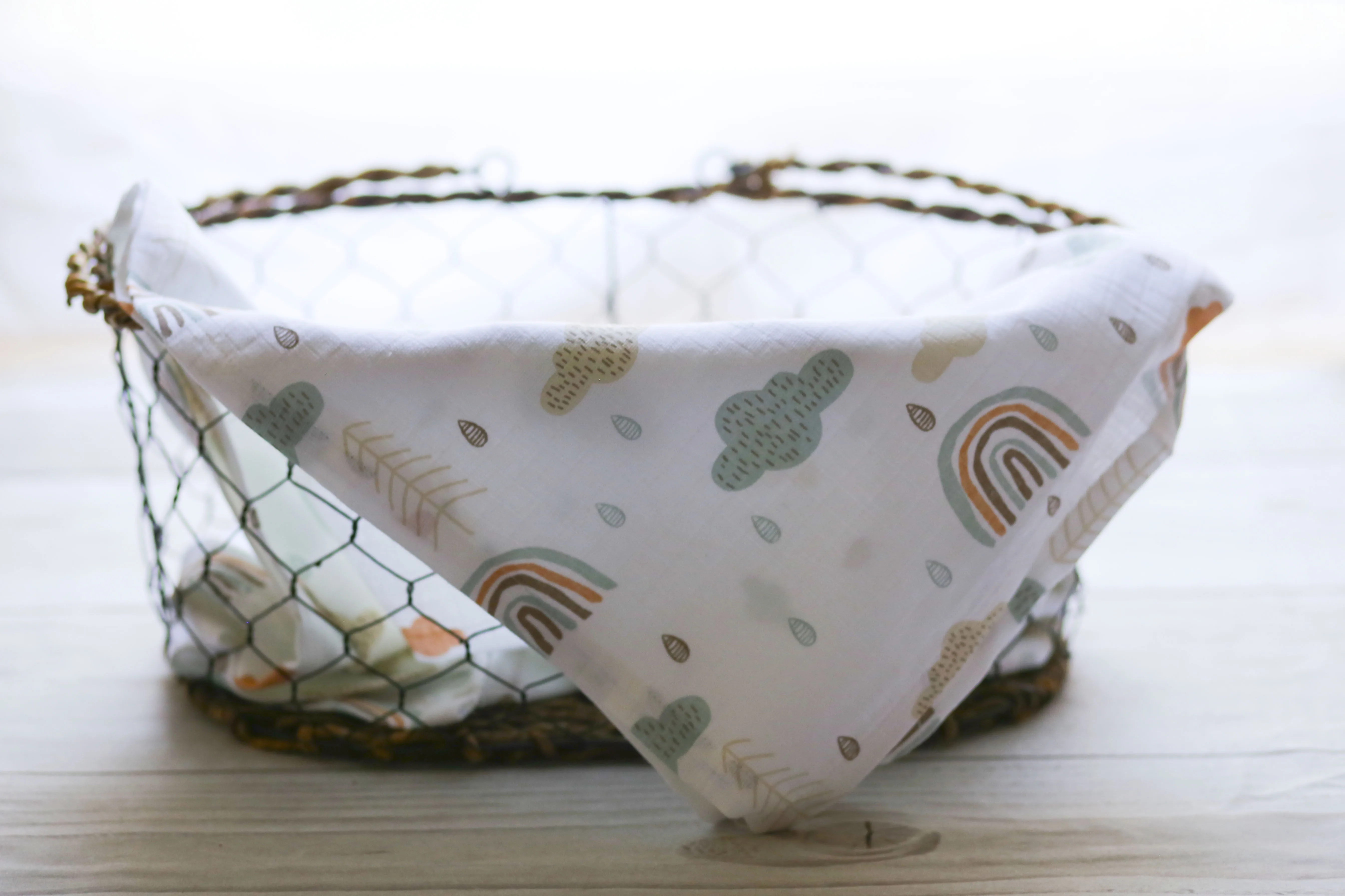 Eco friendly baby muslin fabric custom design digital print