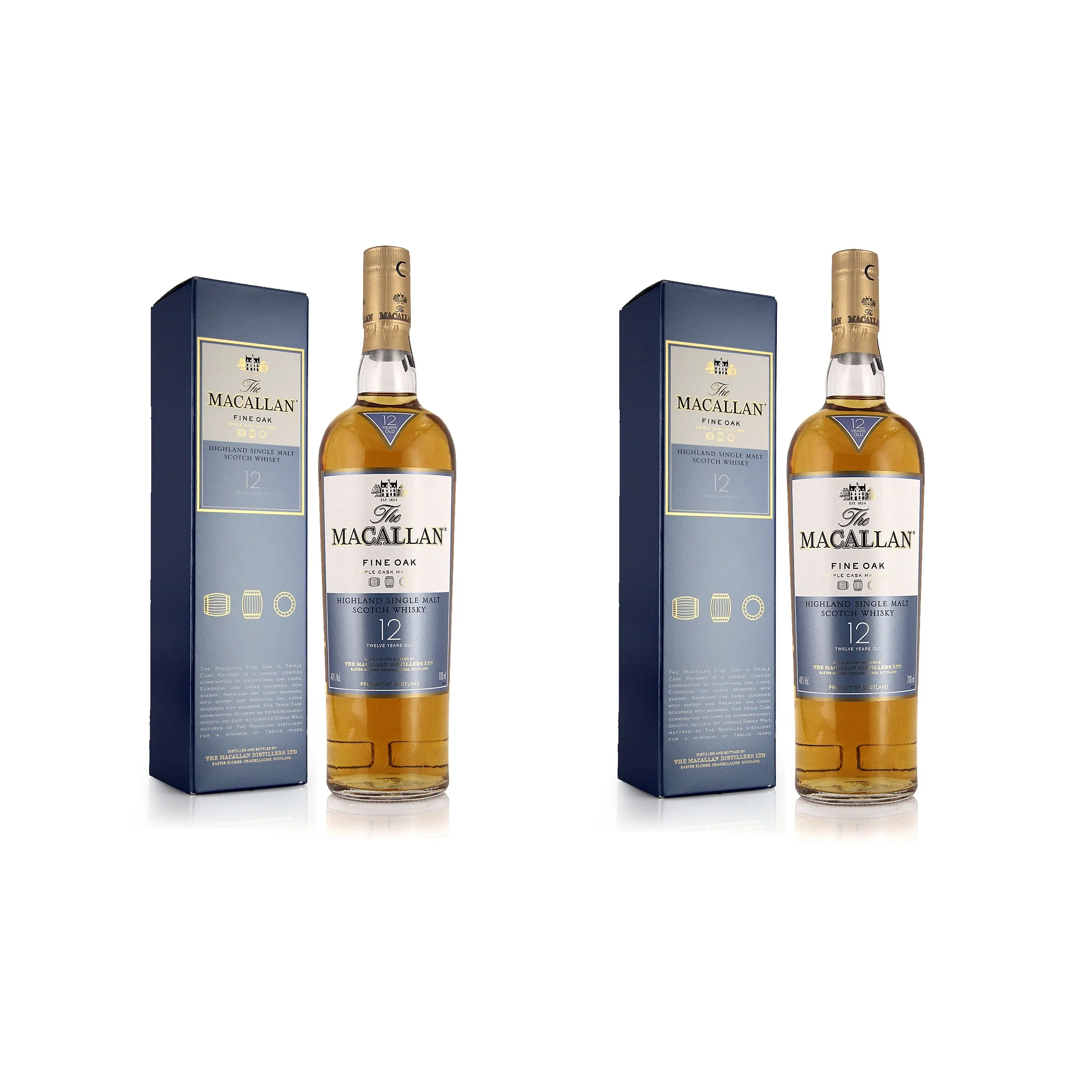 AUTHENTIC 12 YEAR-OLD 700ML PREMIUM SCOTTISH MACALLAN FINE OAK WHISKY