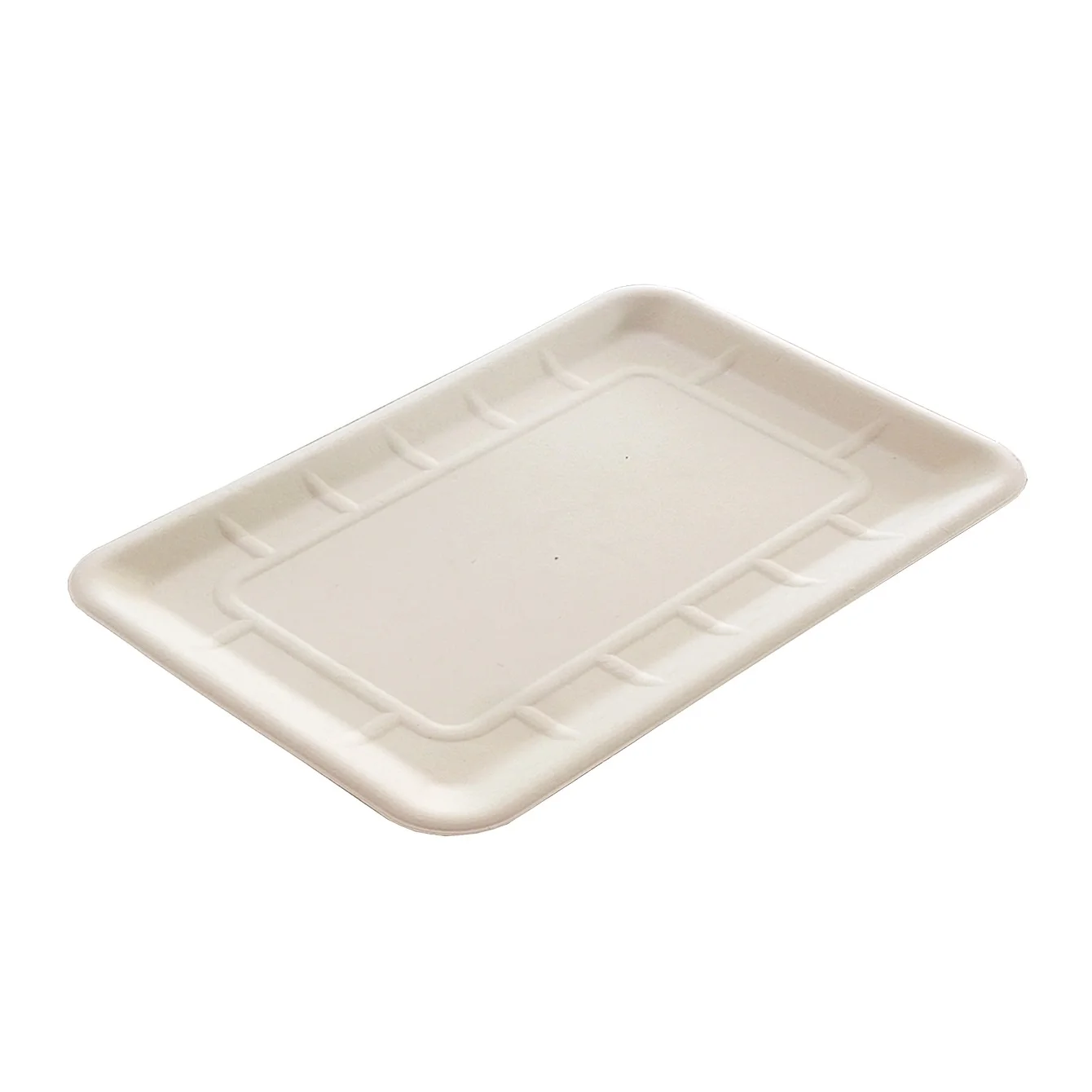 Gracz Simple Tray T303 Brown Tray 7.8 inches Disposable Biodegradable Made of Sugarcane Pulp
