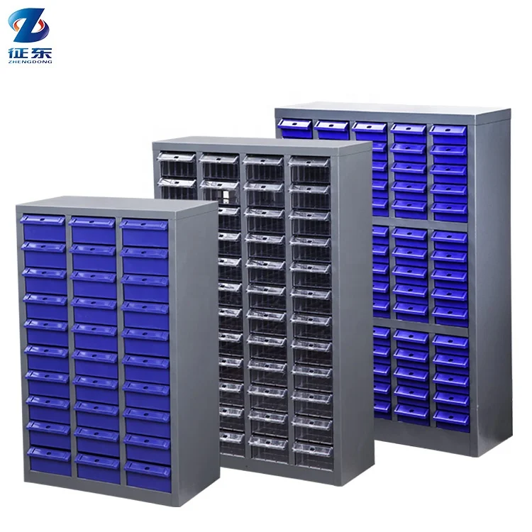 Cheap plastic small spare parts drawer storage organizer garage metal tool workshop cabinet with lock