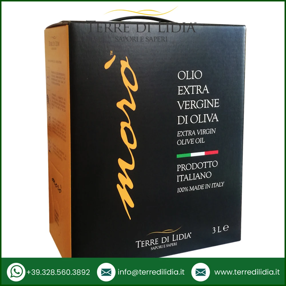 Organic High Quality Cold Pressed Italian Extra Virgin Olive Oil Bag in box Moro 3 L