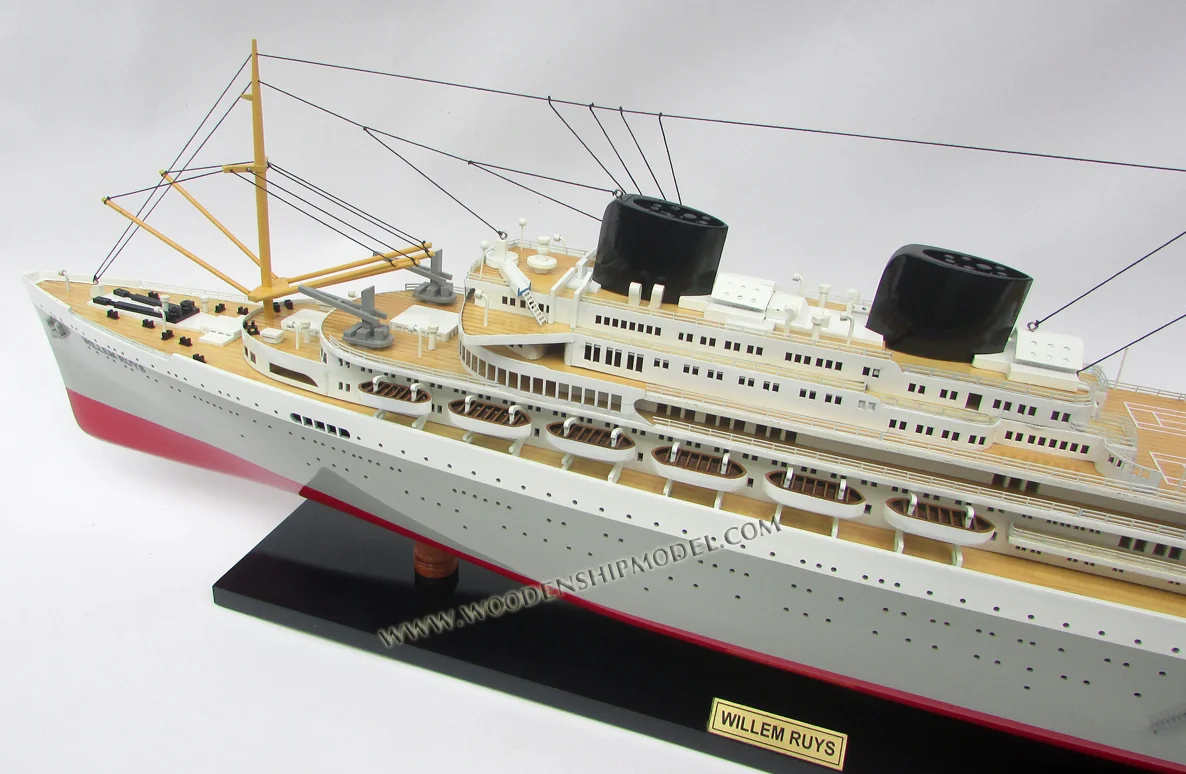 MS WILLEM RUYS WOODEN MODEL SHIP / CRUISE SHIP MODEL / HANDICRAFT MODEL SHIP