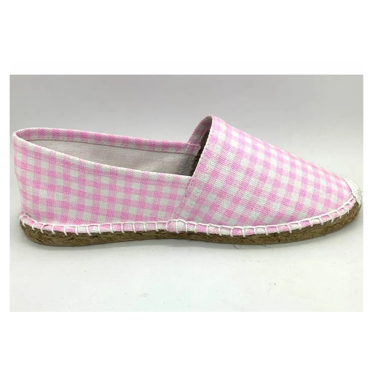 Espadrilles Best Selling Attractive Design Jute Sole All Season Check Design Espadrilles Flat Shoes