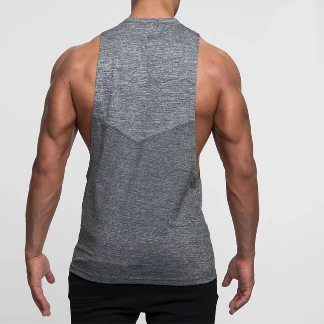 High quality mens bodybuilding sport gym tank top stringer/Summer fitness gym heather grey elastane mens tank top