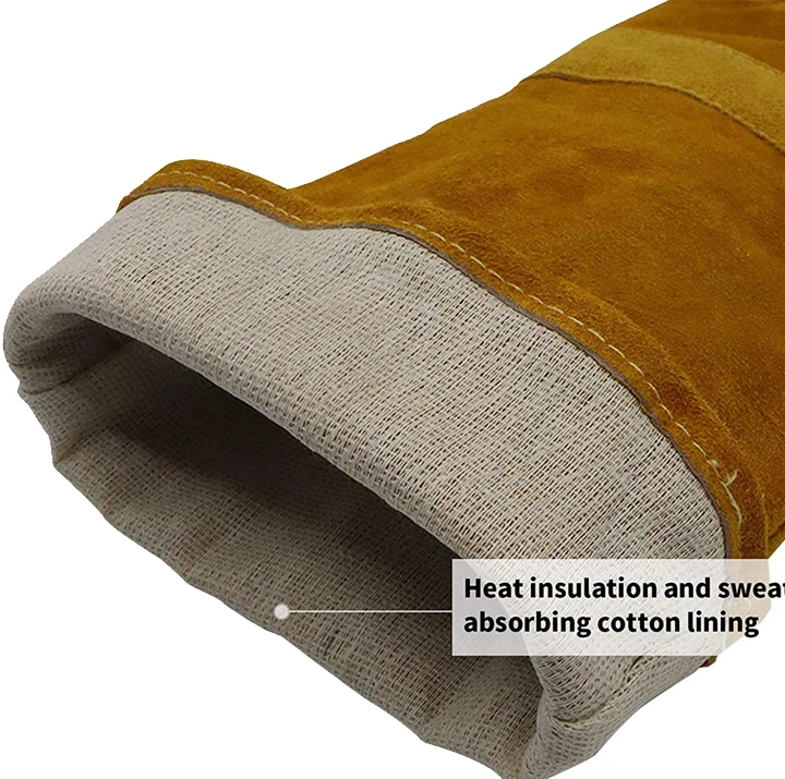 Duty Work Welding Cowhide Welding Gloves high protection heat Resistance TIG Weld gloves Cuff for Extra Protection