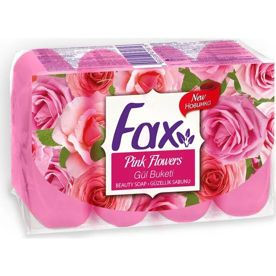 Solid Hand Soap brand Fax 4x70 gr  Beauty Soap 280 gr pink flowers rose
