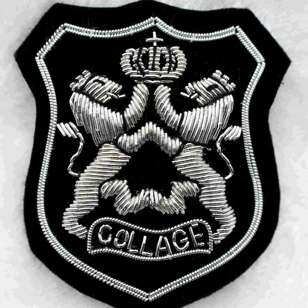 Custom Made Collage Blazer Badges Security Patches Embroidered Cloth Insignia Personalized Scout Uniforms Magnetic Sequins