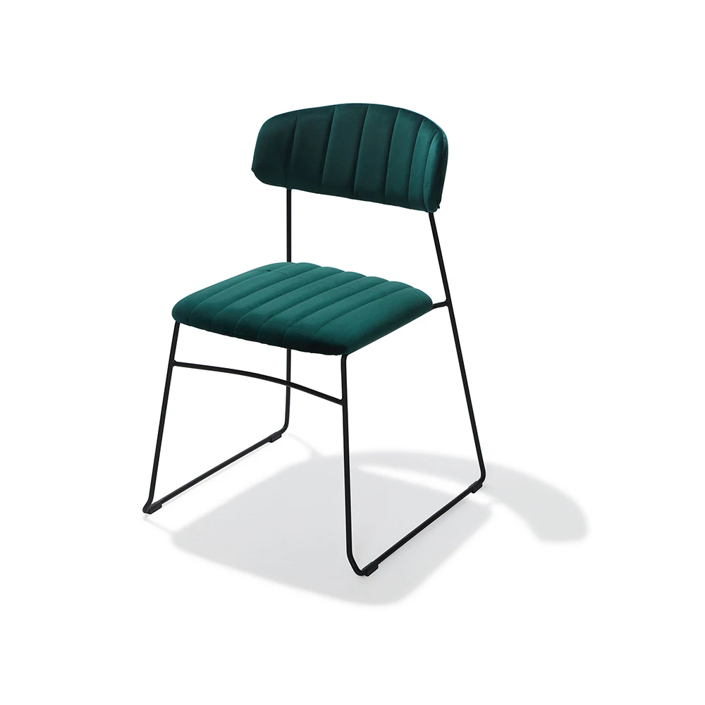 Furniture Modern Design Dining Chair Production Wholesale Unique Trendy Velvet Green Restaurant Furniture 10-20 Days 4pcs/carton