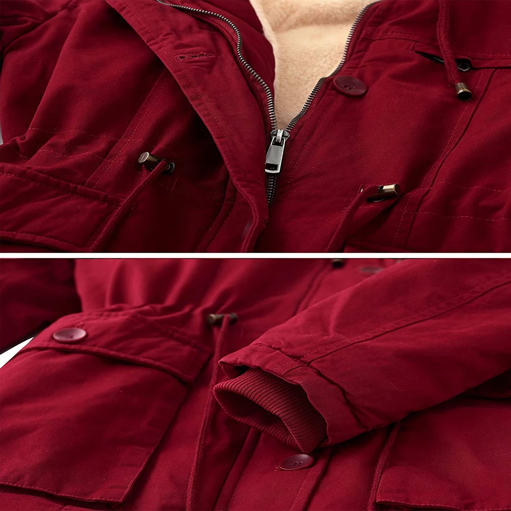 
OEM Custom Women parka winter jacket warm hooded Fur Collar fleece women jackets cotton coat 