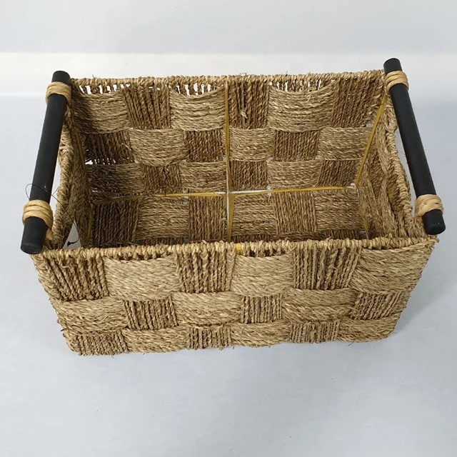 BSCI Manufacture wicker straw rattan basket housewares woven home dercor household  vietnam seagrass jute laundry basket