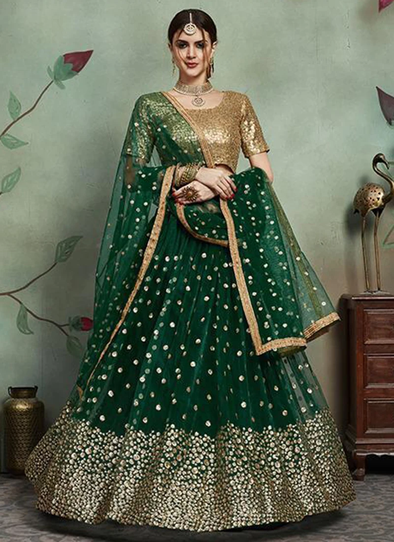 Дизайнерские праздничные вечерние платья с блестками мягкая сетка Lehenga