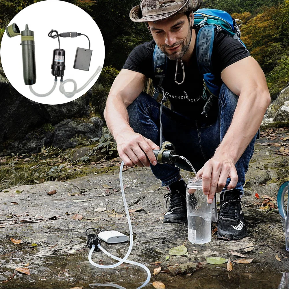 
caravan travel trailer outdoor portable water with USB pump virus removal 