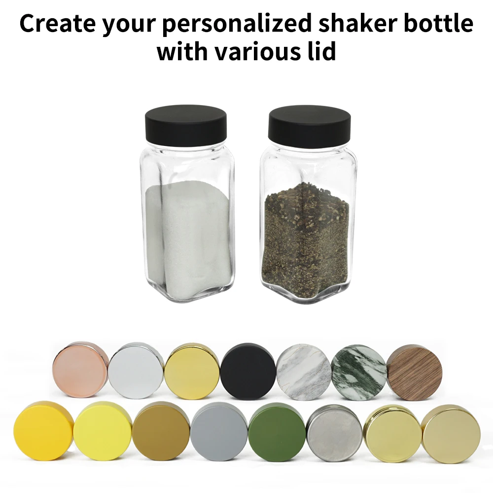 
HNA Taiwan Made Glass Spice Bottle Container Set with Shaker Lids 