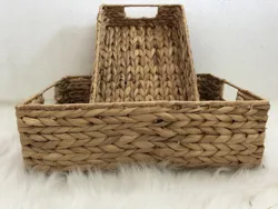 2021 Hyacinth Basket Set 2 Pcs Hand woven Storage Basket Eco friendly Hyacinth Storarage Basket for Home Decor OEM ODM