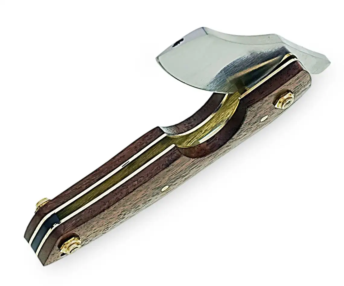 Custom Handmade D2 Steel Pocket Knife Multi Use Luxury Cigar Cutter And Leather Pouch