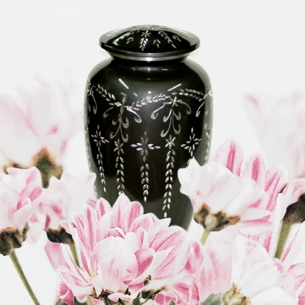 Diamond Cut Black Adult Cremation Urn High Quality Adult Classic Aluminum Cremation Urns for Ashe in good price