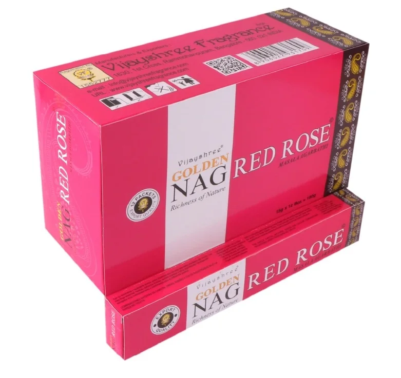 Private Label Nag Red Rose 15gram Indian Incense Sticks