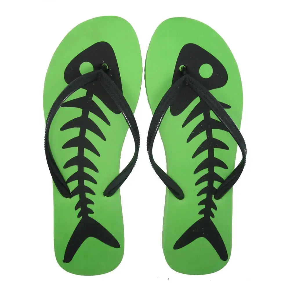 
Cheap Price Fish Skeleton Style Printed EVA Flip Flops Sanduc L 0719 Mix 