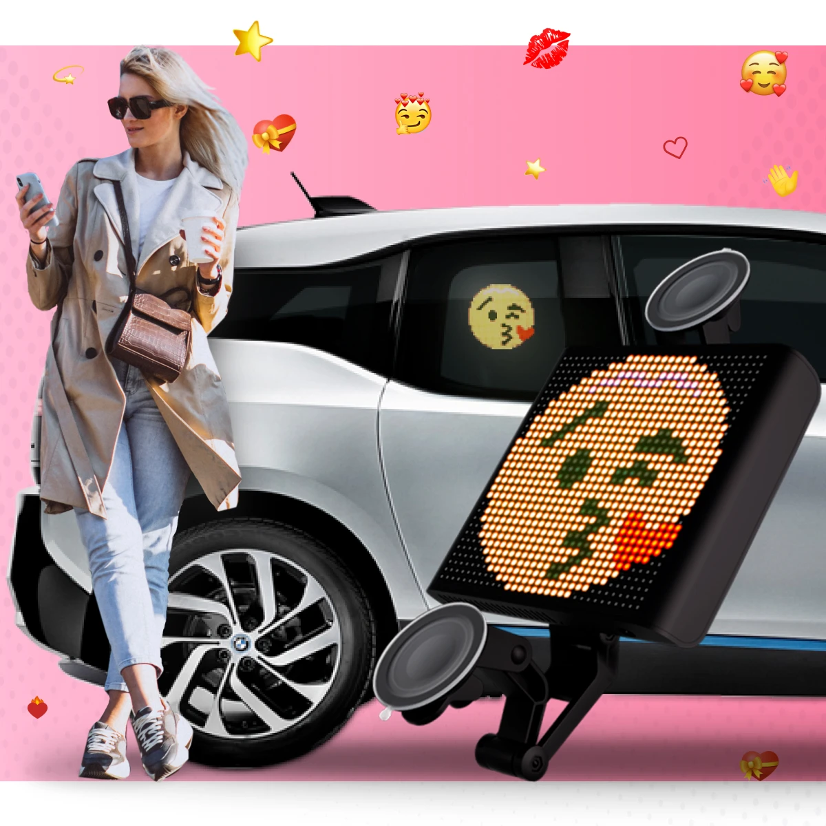 Branded  Smart And Simple Wireless Emoji Display Also A  Wireless control through the mobile Apps  Model Number mj1901 From USA