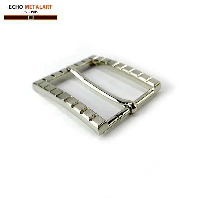bamboo pattern pin buckle in brush nickel finish belt buckles for men