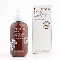 SNAIL SOLUTION FACE AMPOULE for Korean Skincare Cosmetics OEM ODM  Customizing Ingredients bottle and packaging box