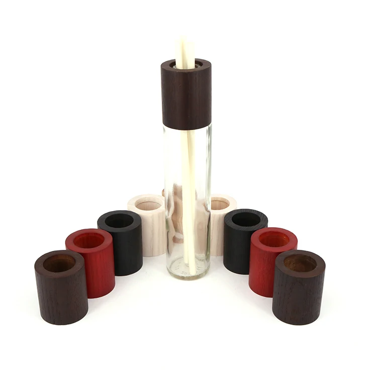 OEM Factory Direct Custom Color Shape Premium Wooden Bamboo Material Round Cap Lids For Perfume Bottles