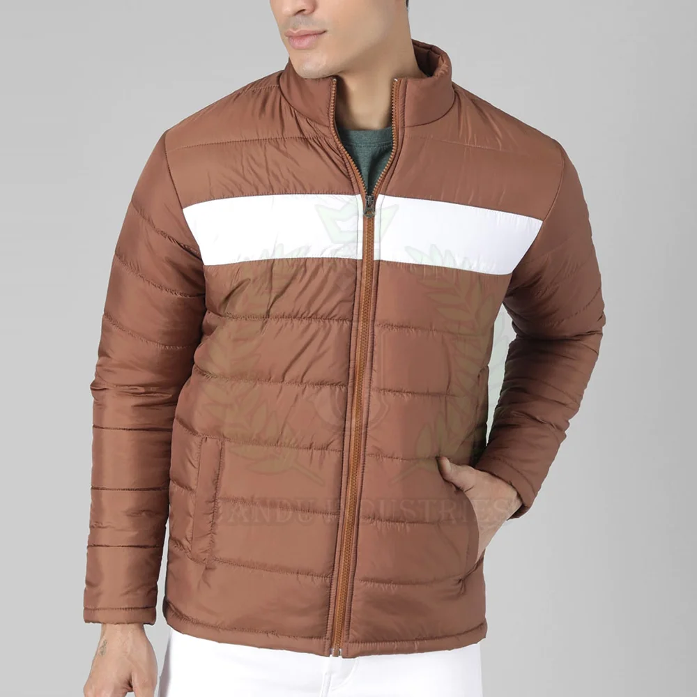 
Мужская зимняя пузырчатая куртка на молнии с подогревом, Теплая стеганая куртка из 100% полиэстера 