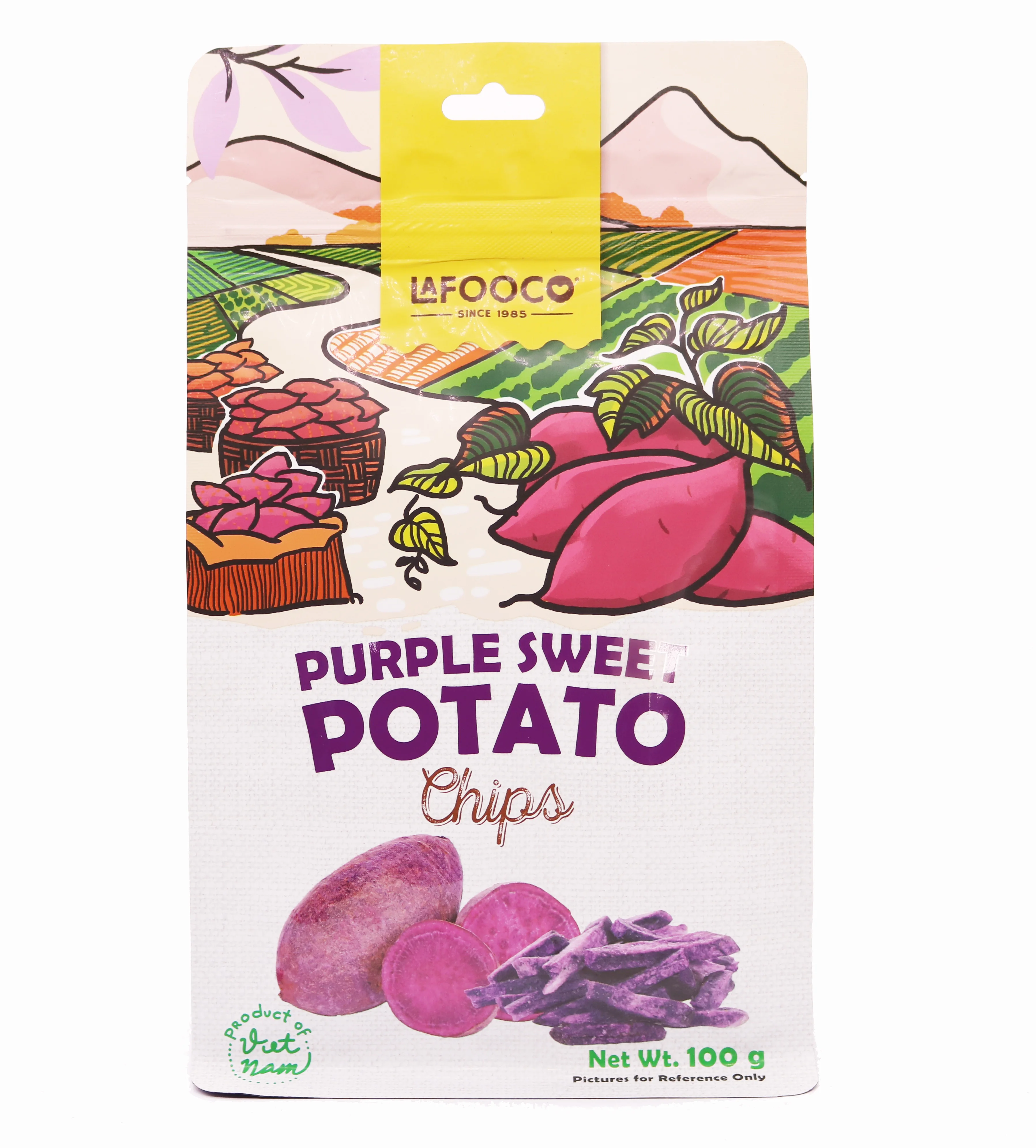 Purple Sweet Potato Chips Vietnam Origin 100g Standing Bag No Sugar Added No Preservative Added Authentic Taste
