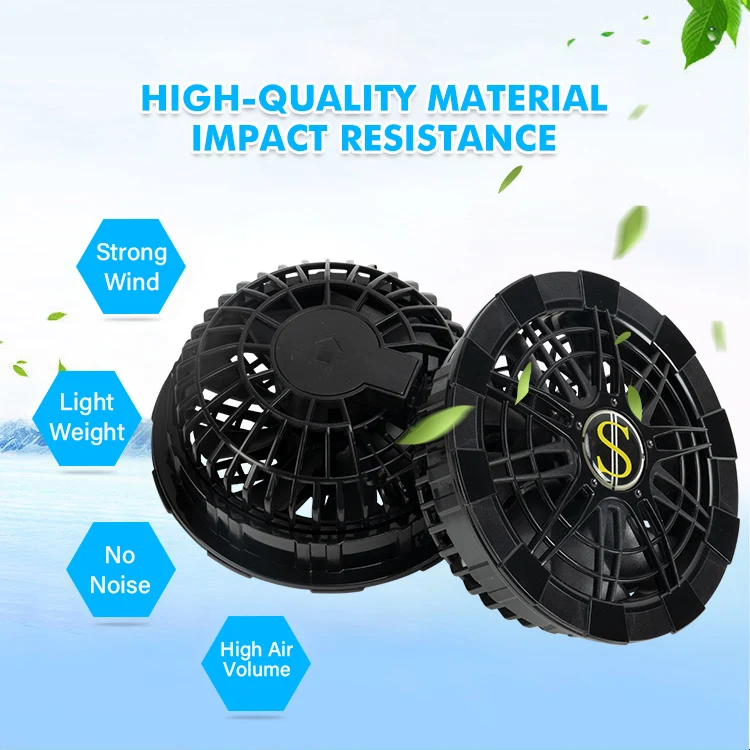 Electrotec 7.4V Mini Portable Clothing Fan DC Powered Fan Low Noise Fan 3 Speeds Adjustable for Camping Traveling Working