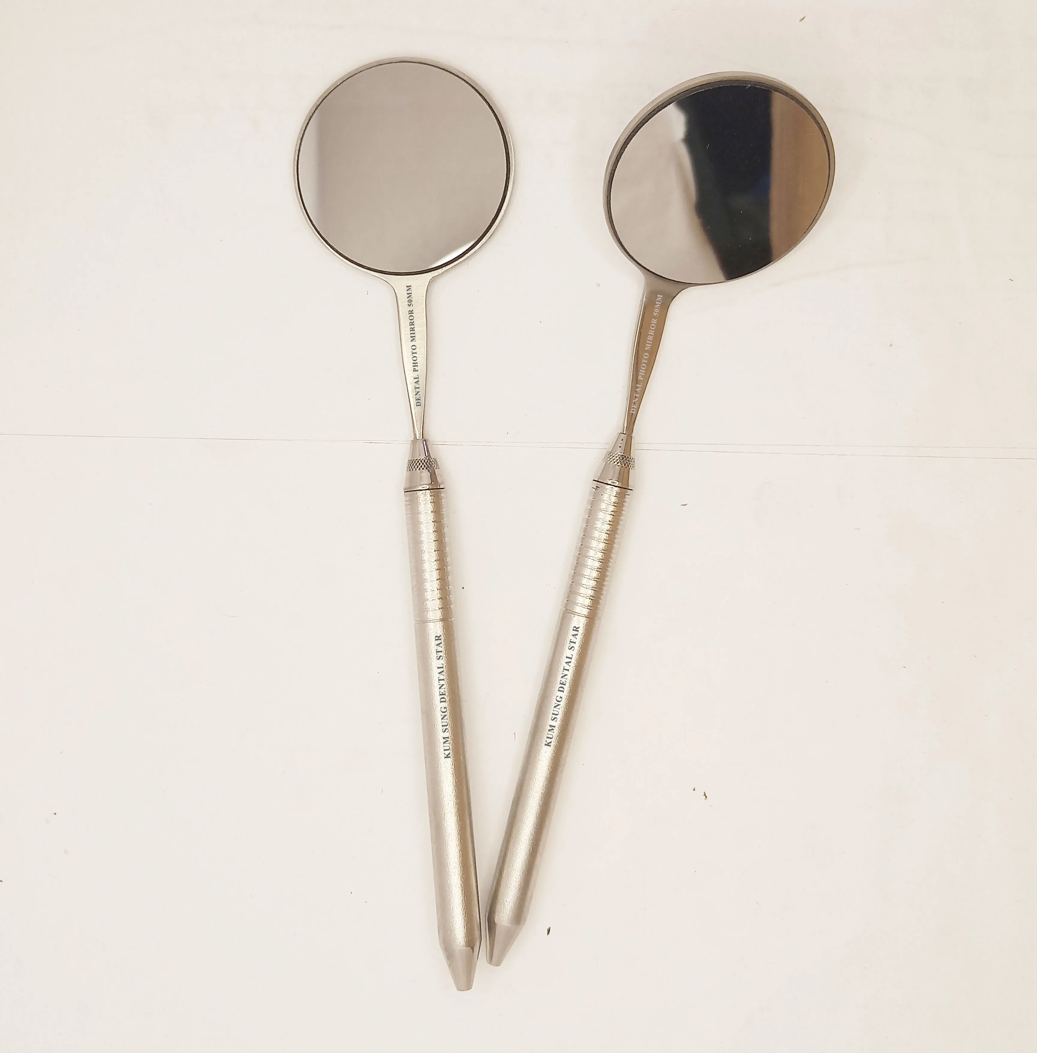 Wholesale High Quality Double Side, DENTAL ORAL PHOTO MIRROR, ROUND 2 INCHES DIA, Orthodontic Photographic Mirror Rhodium Coated