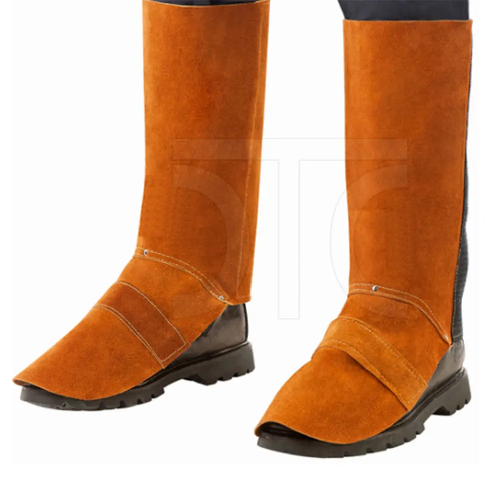 cow split Leather heat resistant leg guard /cow Leather welding tools equipment welding spat/industrial Leg Guard