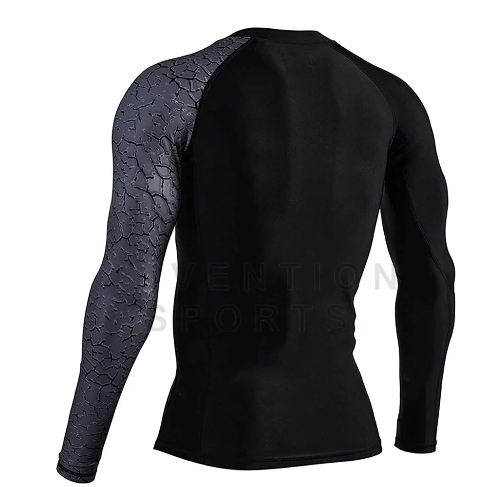 Men Custom Sublimated MMA  Rash Guard Spandex Digital Printed Rash Guard Long Sleeve Rash Guard
